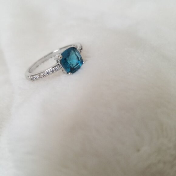 London Blue Topaz Ring 925 Sterling Silver - Picture 6 of 6